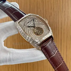 Frank Muller Automatic Ice Head Leather Strap Watch