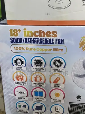 18 Inches Soler/Rechargeable Fan