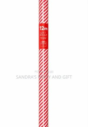 12M Red and White Christmas Gift Wrapping Paper Roll