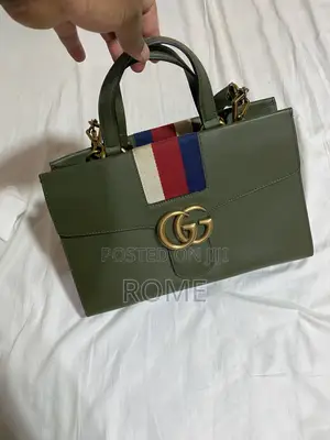 Army Green Gucci GG Marmont Web Tote