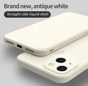 Straight Edge Liquid Silicone Case Pouch for iPhone 13 Mini