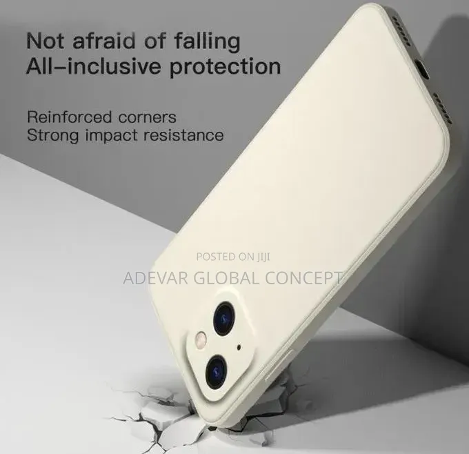 Straight Edge Liquid Silicone Case Pouch for iPhone 13 Mini