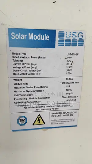 Original USG 300W 24V Polycrystalline Solar Panel (TUV Certified)