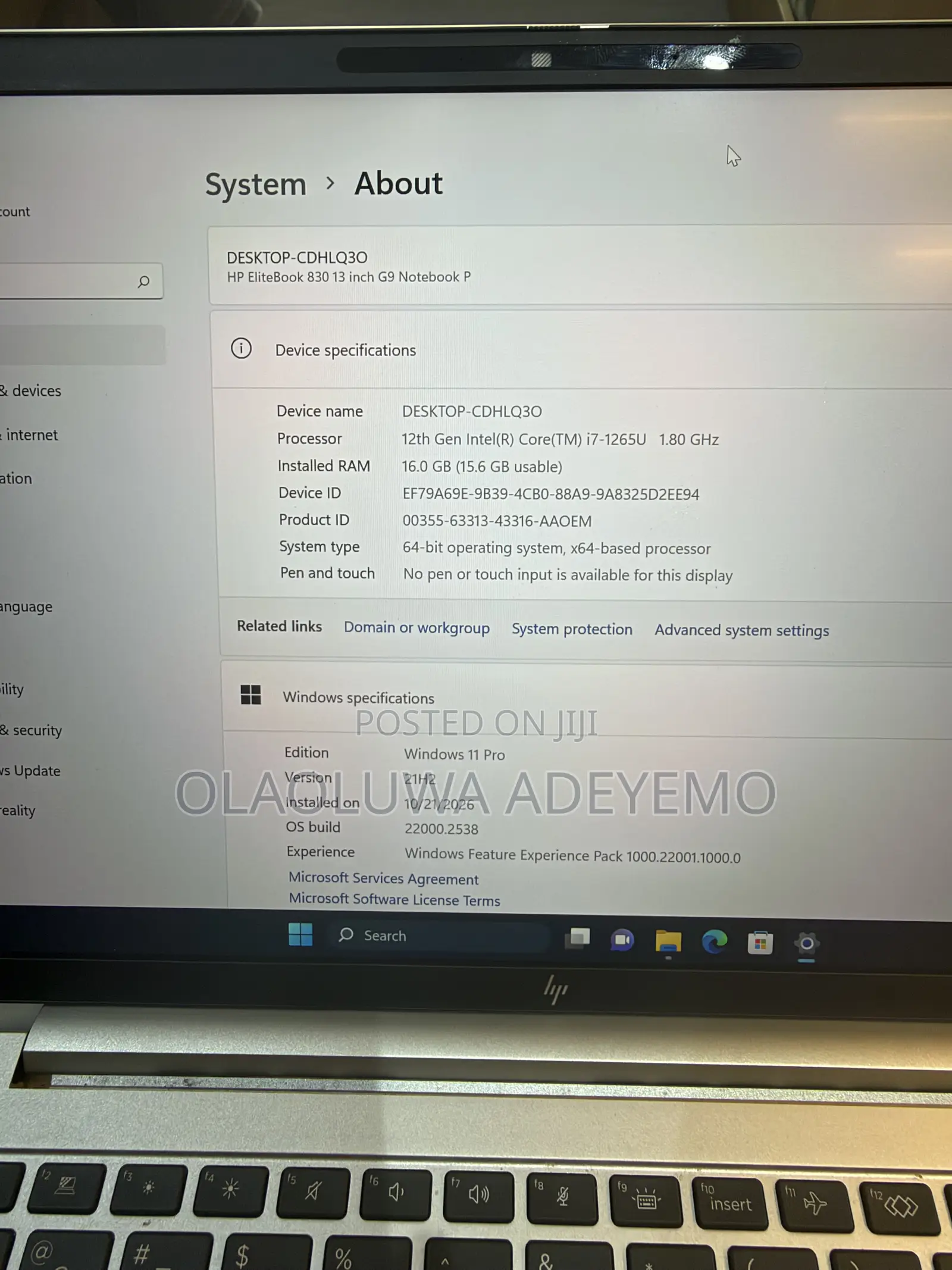 Laptop HP EliteBook 830 G9 16GB Intel Core i7 SSD 256GB