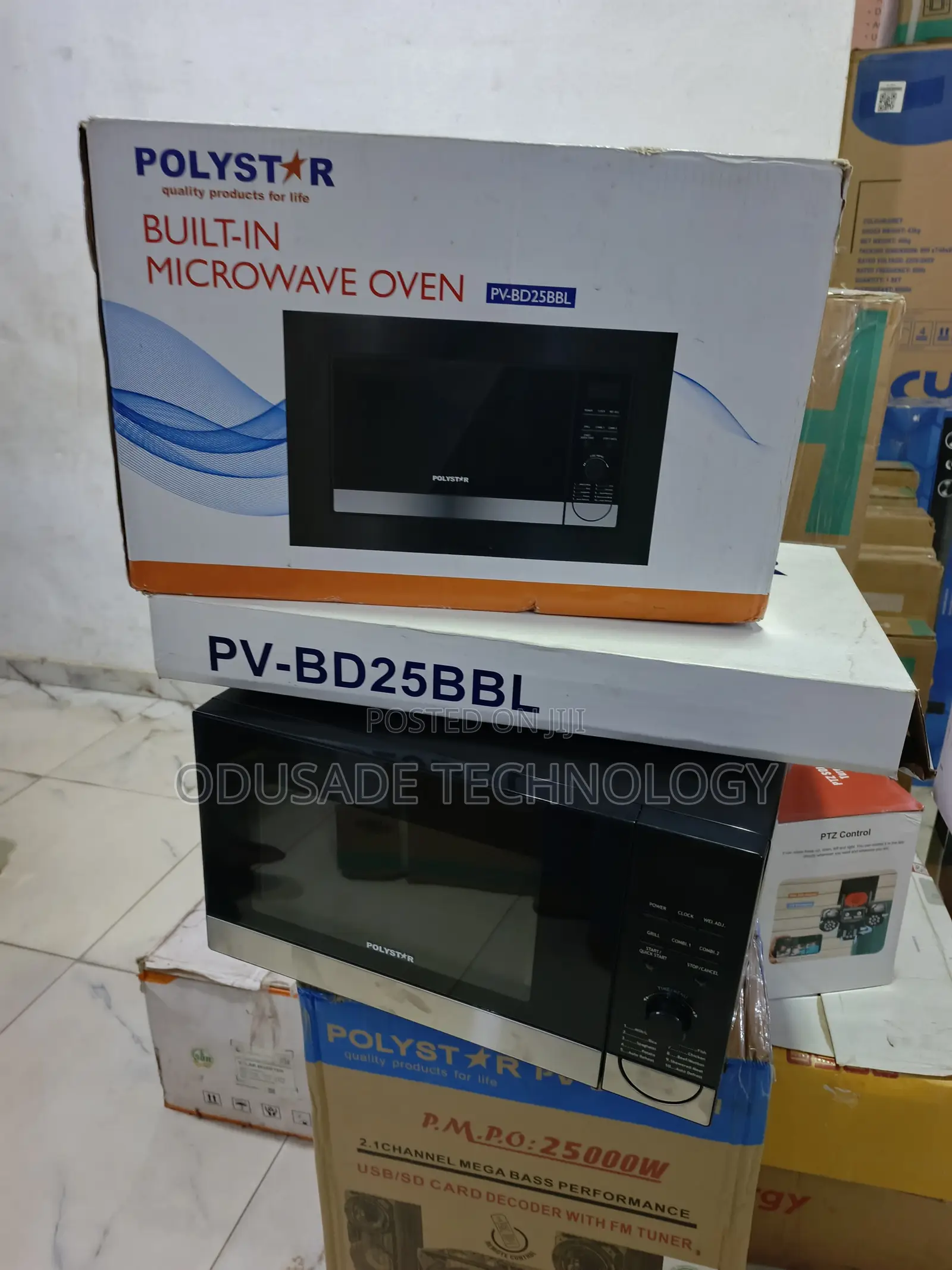 Polystar PV-BD25BBL 1000W Grill Built-in Microwave
