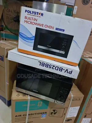 Polystar 25L Black Microwave Oven With Built-in Grill