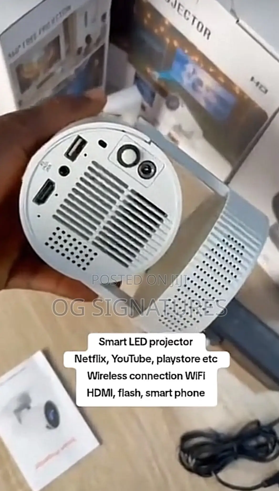 Power Bank Powered Projector With Bluetooth,WiFi 6, Inbuilt Battery