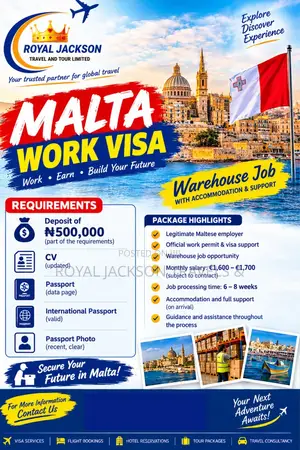 Malta Warehouse Job Opportunity and Work Visa Assistance