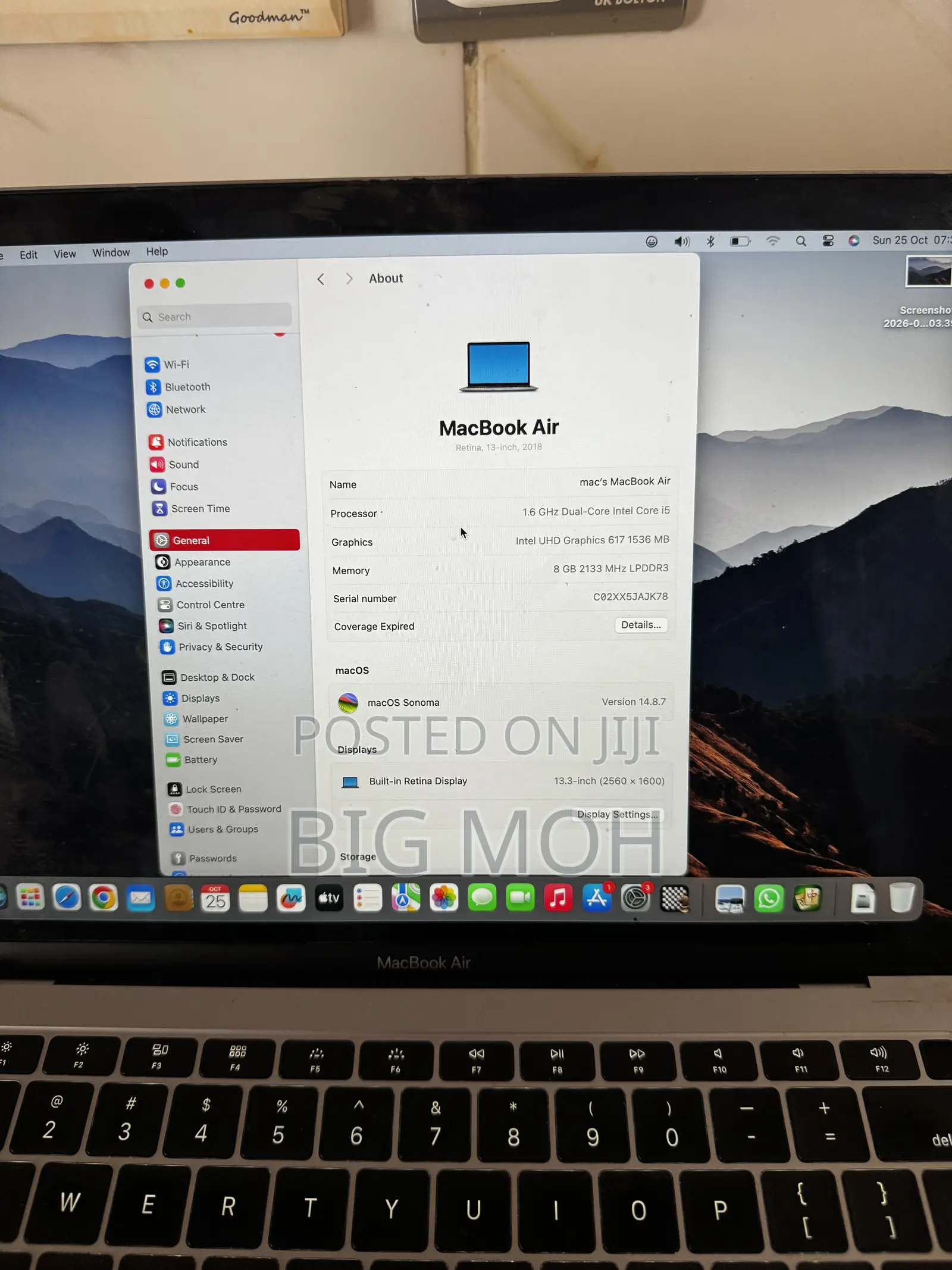Laptop Apple MacBook Air 2018 8GB Intel Core i5 SSD 256GB