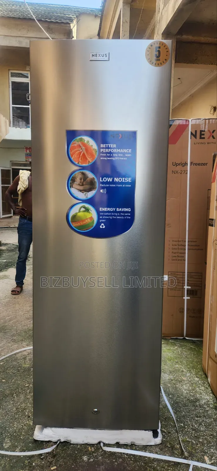 247L Nexus Upright Standing Freezer With Multiple Clear Plastic Storag