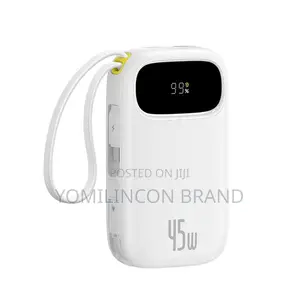 Baseus QPow3 Powerbank 45 W 20000 mAh & 2 Integrated USB-C Cable,White