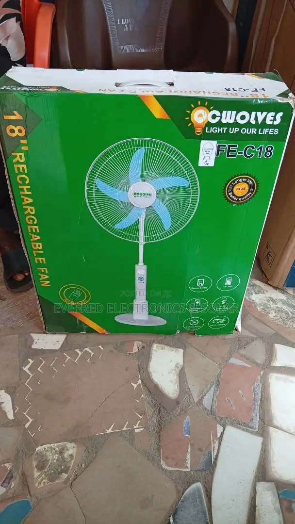 Brand New Rechargeable Standing Fan With Solar Panel