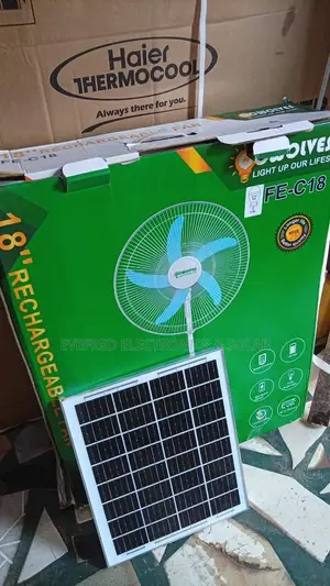 Brand New Rechargeable Standing Fan With Solar Panel