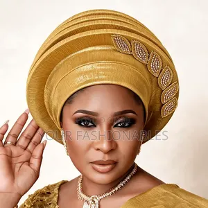 Lux Ladies Diamante Leaf Turban Autogele