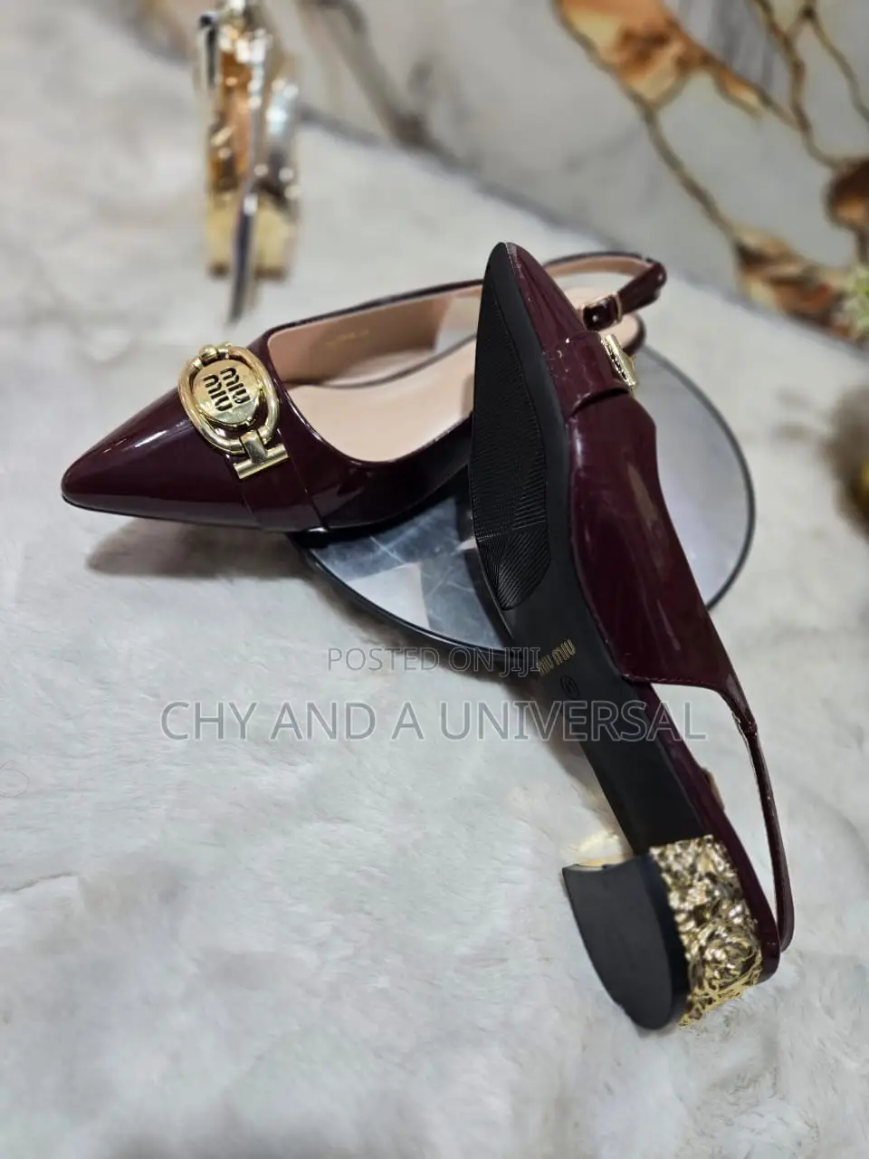 Mui Mui Patent Slingback Low Heels