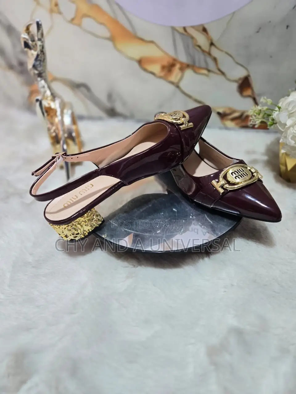 Mui Mui Patent Slingback Low Heels