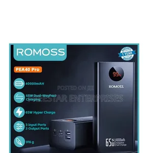 Romoss 40000mAh Power Bank. PD Power Delivery Fast Charge.