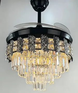 Crystal Design Ceiling Fan Chandelier