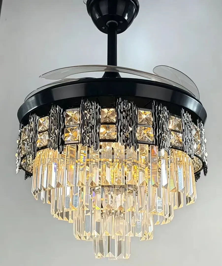Crystal Design Ceiling Fan Chandelier