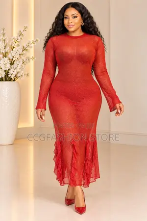 Red Mesh Gown