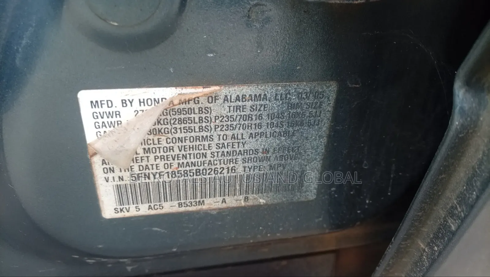 Honda Pilot 2006 Gray