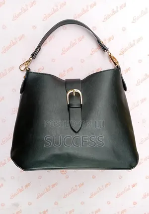 Black Soft PU Leather Buckle Hobo Shoulder Bag