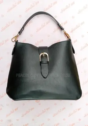 Black Soft PU Leather Buckle Hobo Shoulder Bag