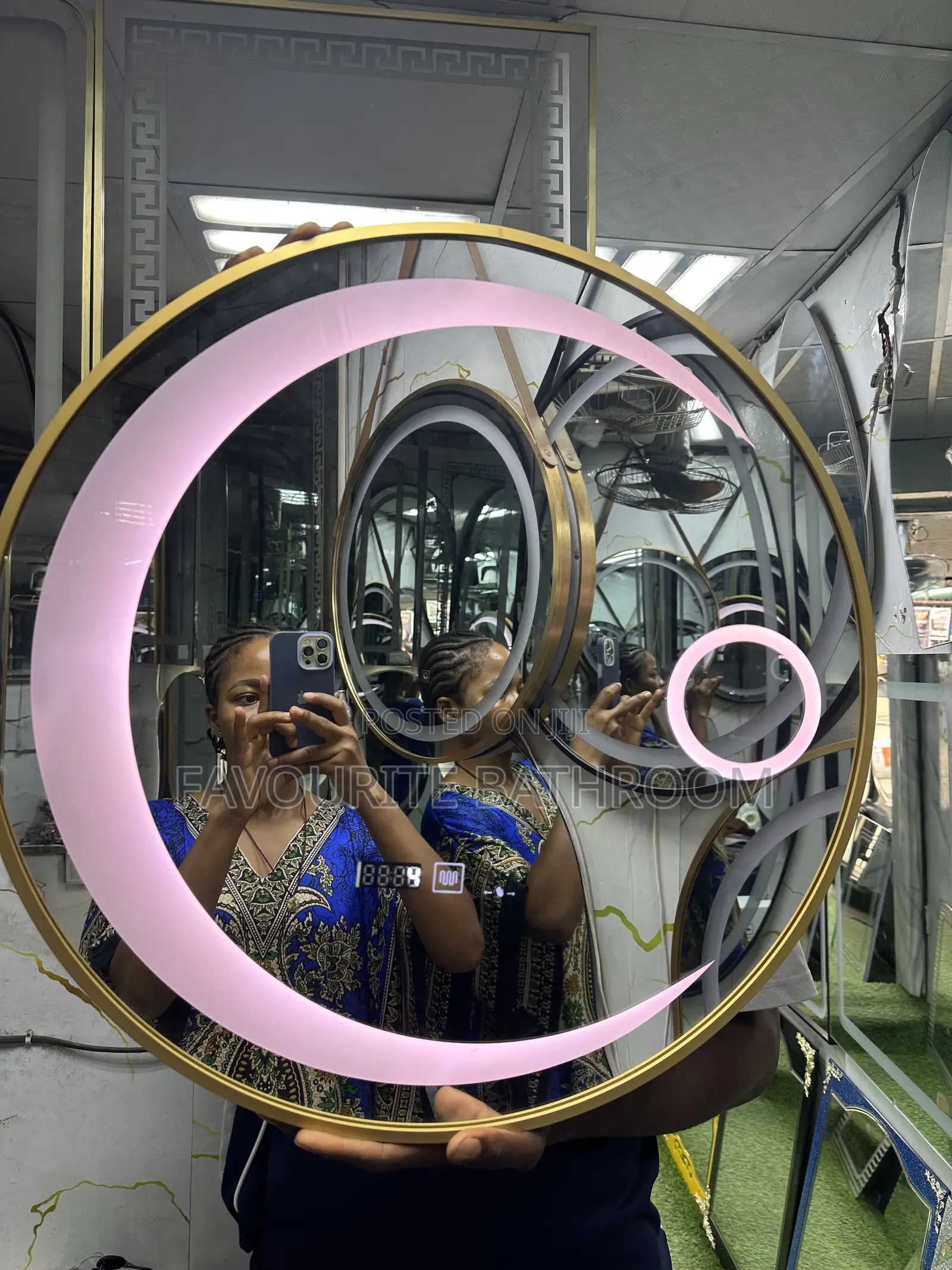 Gold Frame Hand Wave LED Mirror 60cm