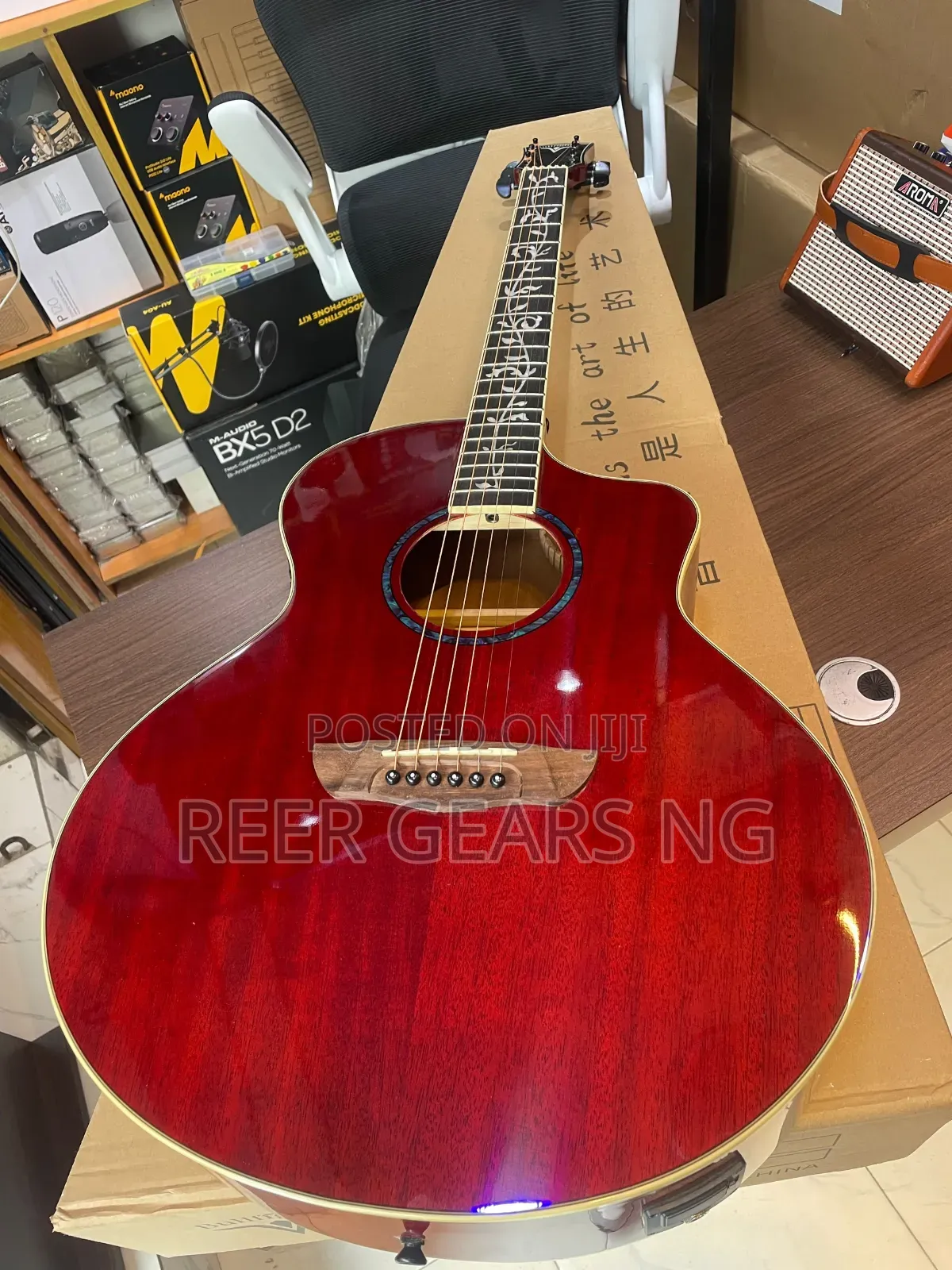 Red Bullfighter Semi Acoustic Guitar 4013