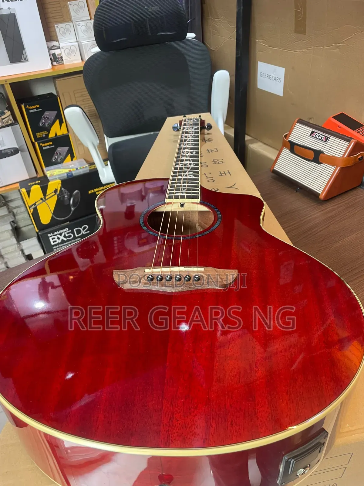 Red Bullfighter Semi Acoustic Guitar 4013