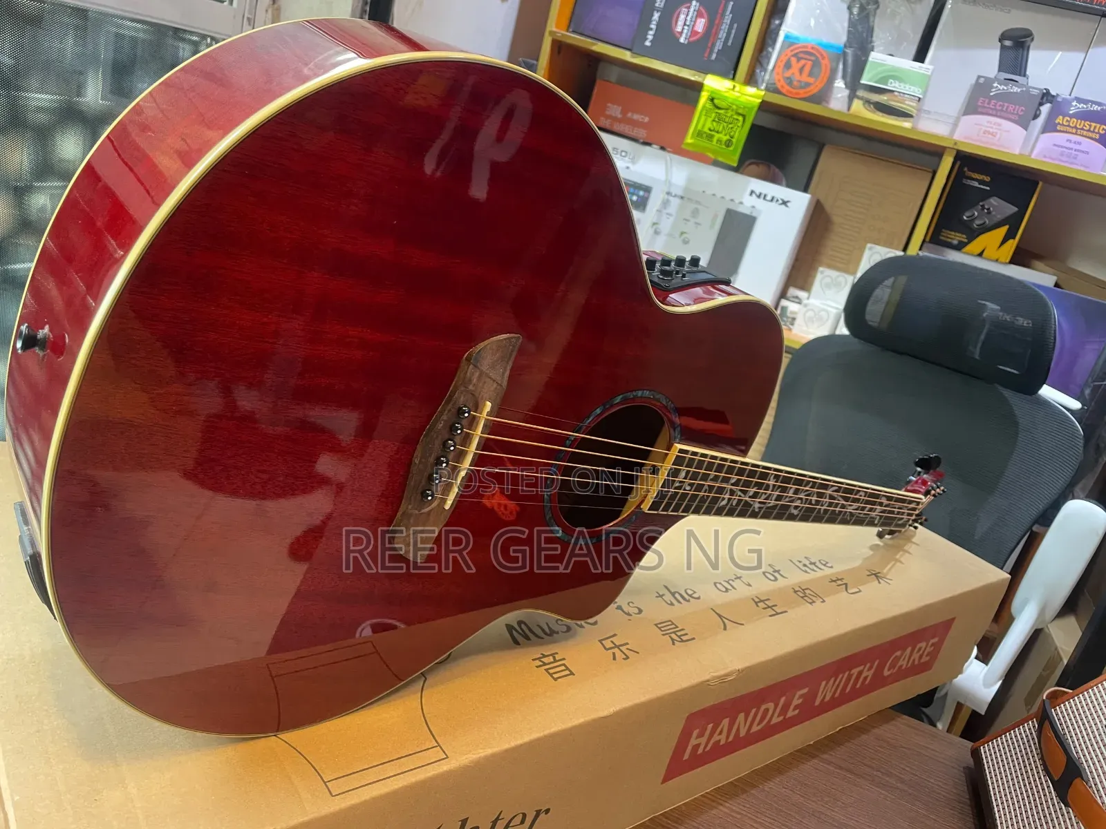 Red Bullfighter Semi Acoustic Guitar 4013