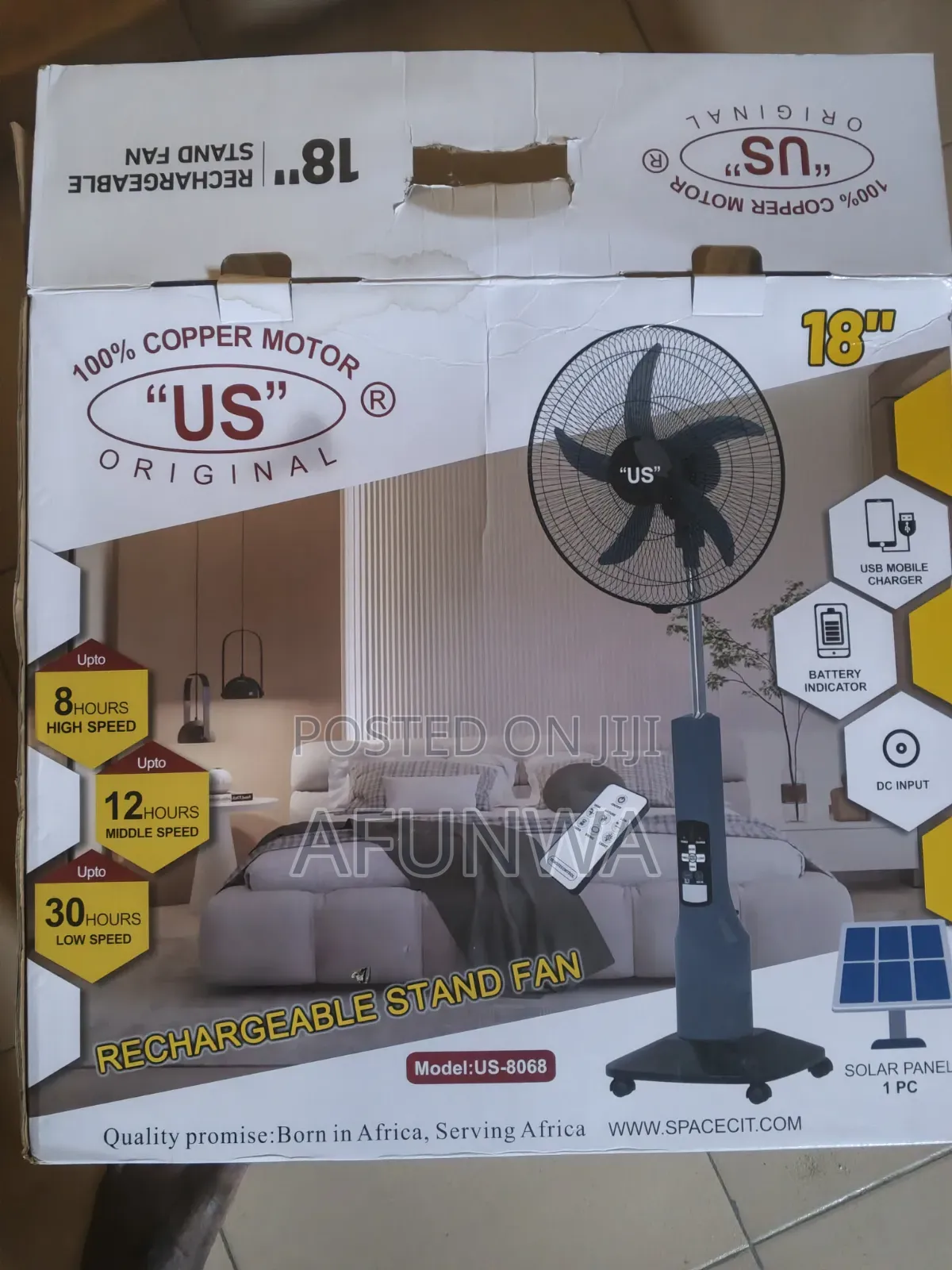 Solar Fan With External Panel