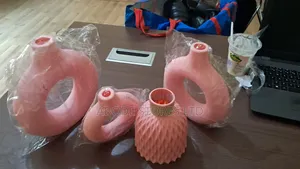 4 Pieces Set White Plastic Decorative Flower Vase