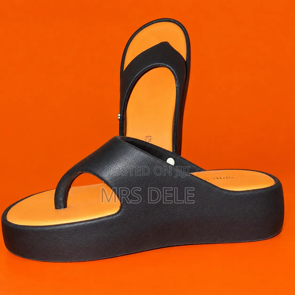 Black Platform Thong Sandals