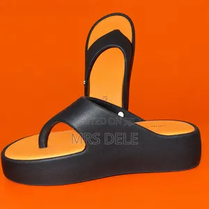 Black Platform Thong Sandals