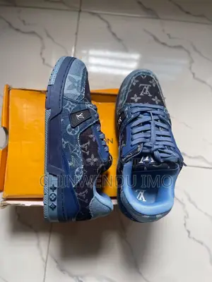 Original Men’s Blue Louis Vuitton Style Designer Sneakers