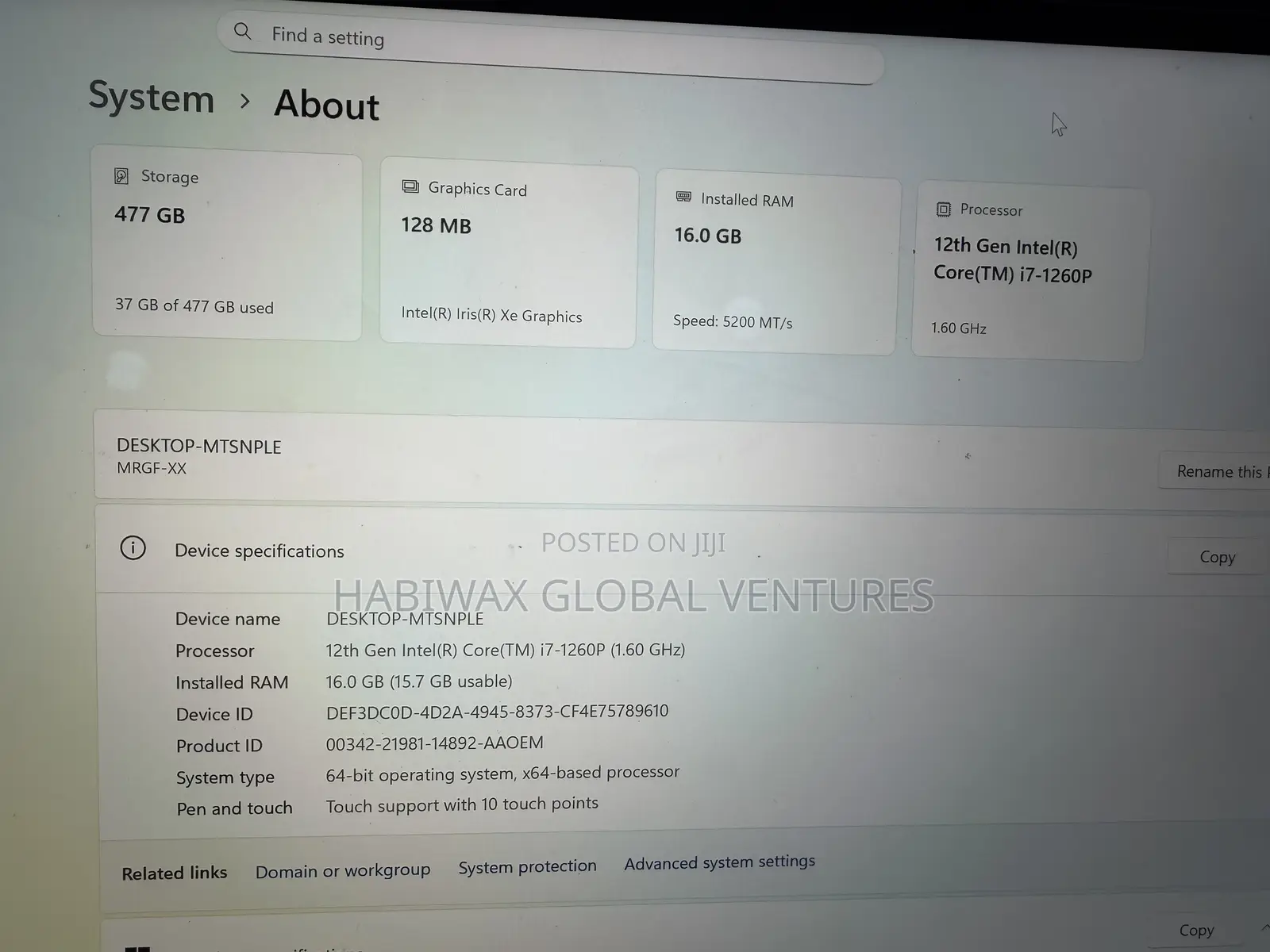 Laptop Huawei MateBook 13 WRT-W19E 16GB Intel Core i7 SSD 512GB