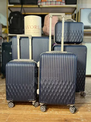 Navy Blue Rubber Luggage