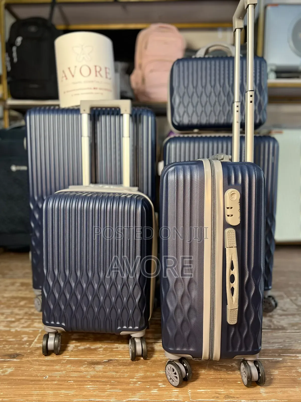 Navy Blue Rubber Luggage
