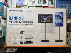 Powerology 32 Inches Portable Smart Monitor, FHD 60Hz Cordless Screen.