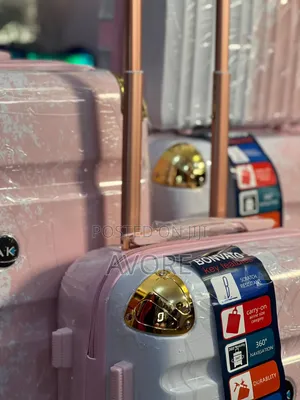 Half White ,Half Pink Rubber Luggage