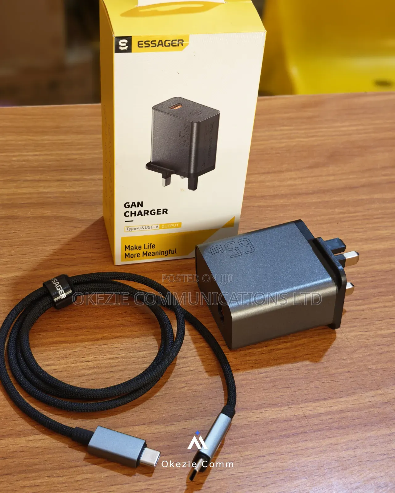 65 Watts Gan Fast Charger + USB-C Braided Cable