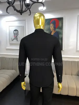 Black Bishop Neck Shirt