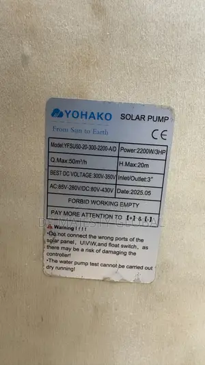 AC/DC Yohako Surface Solar Pump