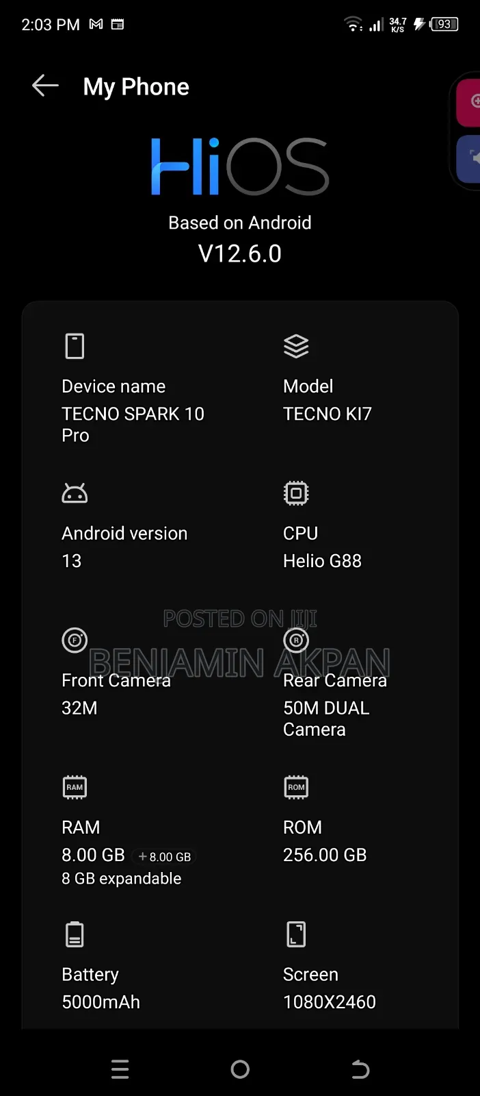 Tecno Spark 10 Pro 256 GB Black