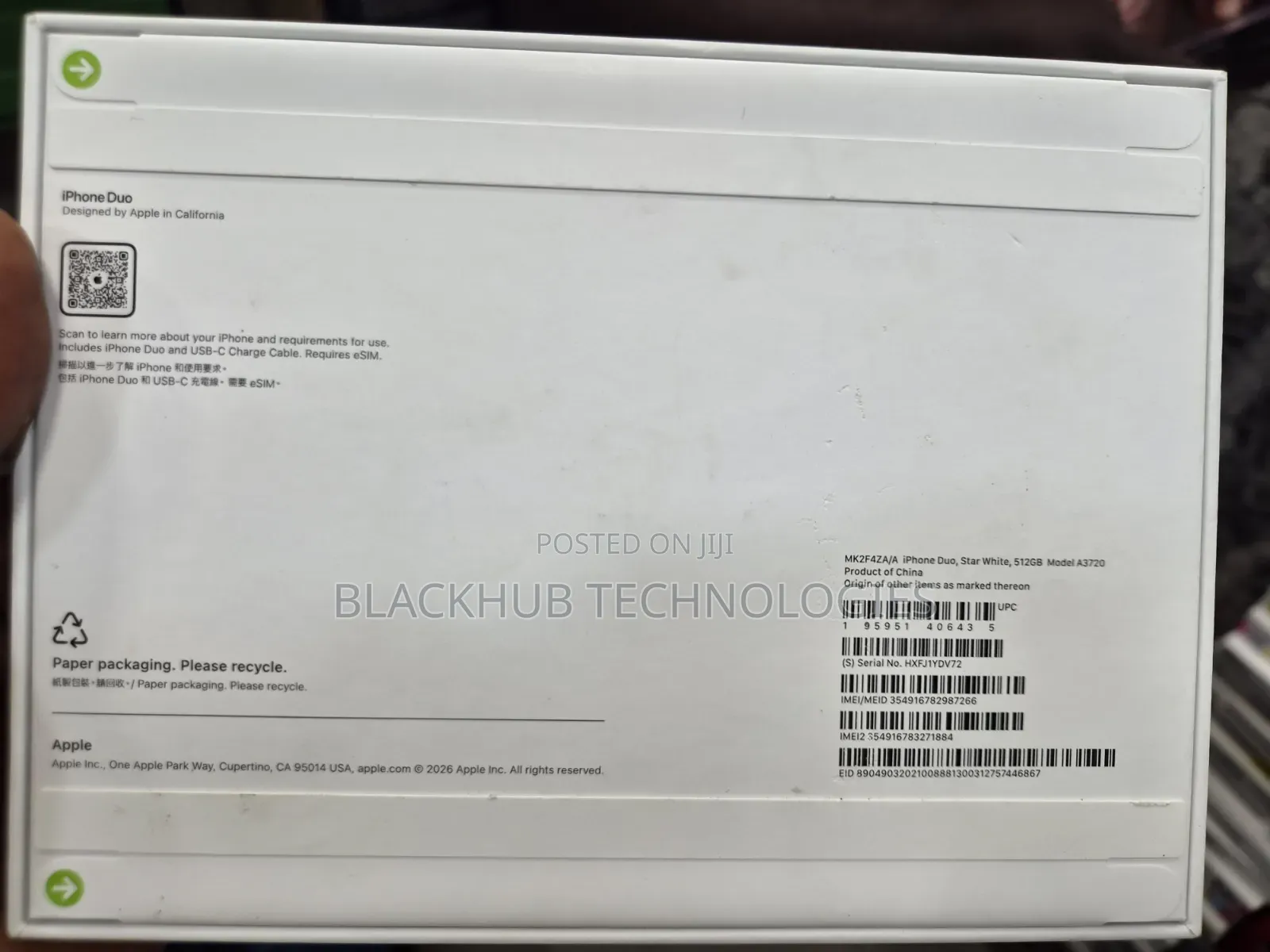 New Apple iPhone Duo 512 GB White