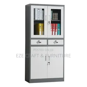 Double Color Bookshelf With Drawers