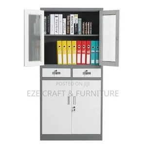 Double Color Bookshelf With Drawers