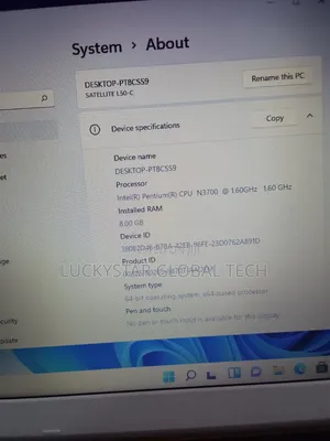 Laptop Toshiba 8GB Intel Pentium HDD 320GB