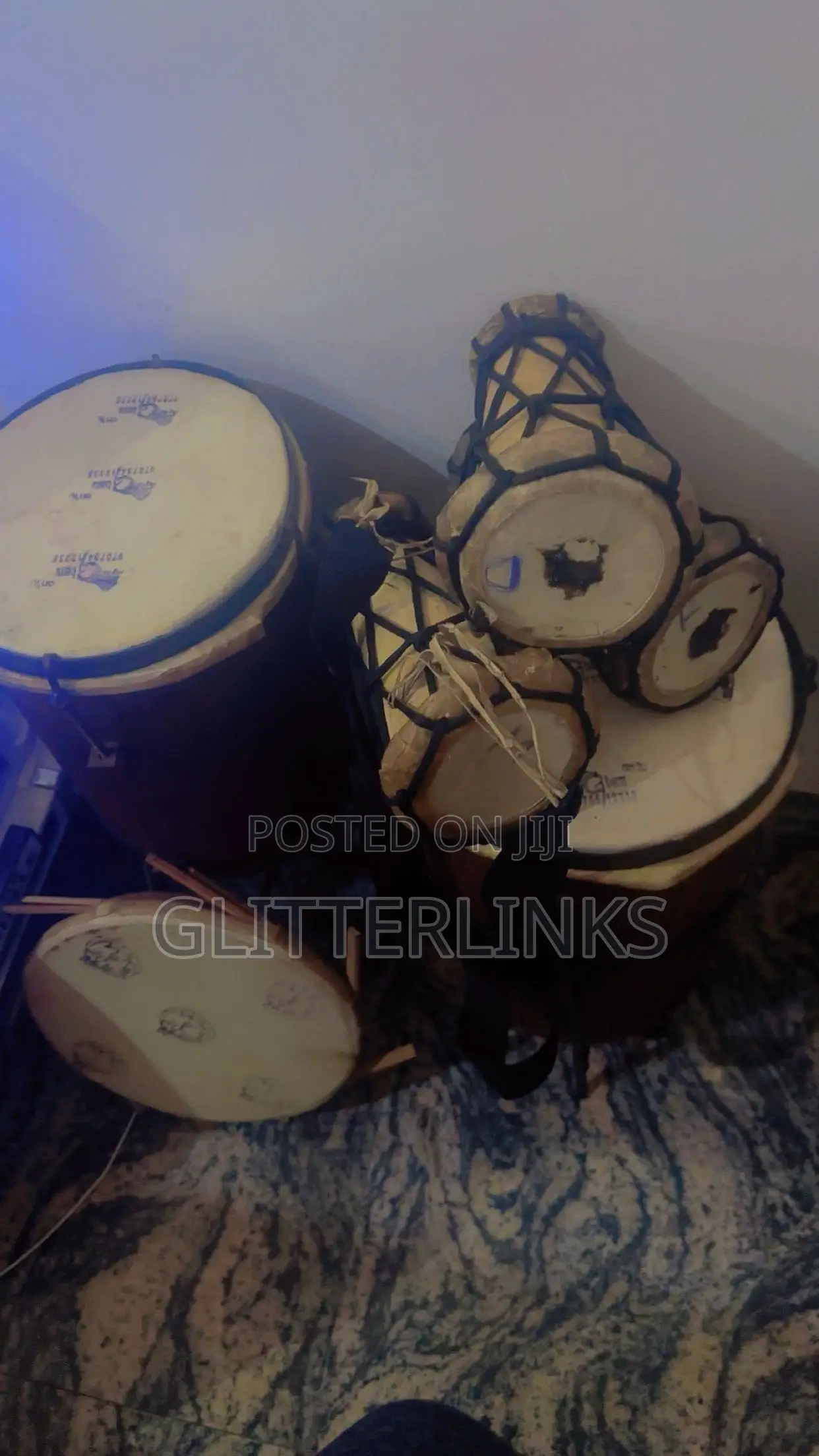 Traditional African Drum 6 Set/Conga,Akuba and Omele Bata